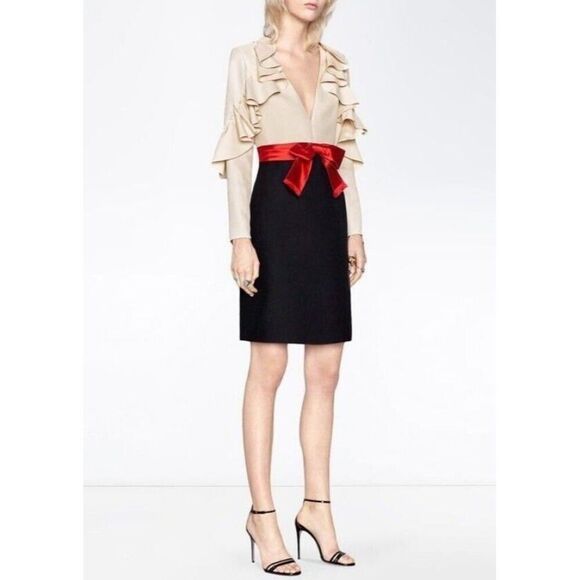 NWT. 3K Gucci Silk-Wool Sculpted Sleeve Dress Size: XS | US2, IT38 - Picture 5 of 15